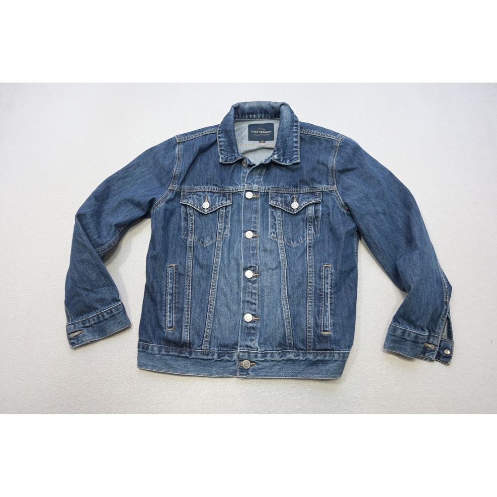 Lucky Brand The Tomboy Trucker Jacket Womens Large Blue Denim Cotton Excellent